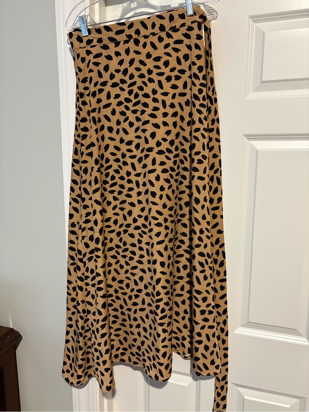 Amazon Black Leopard Print on Tan Wrap Skirt - never worn